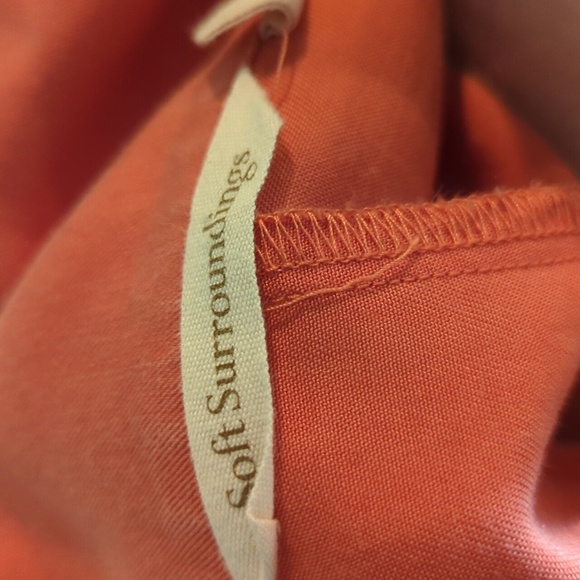 Soft Surroundings Tencel Tunic Casual Orange Long Sleeve Shell Button Up Sz M - Picture 2 of 10